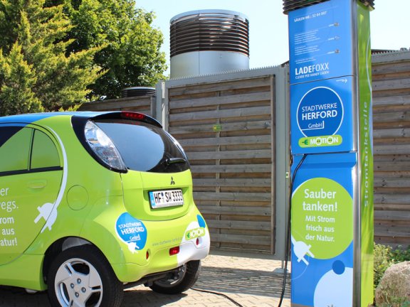 Elektroauto Ladesäule am H2O