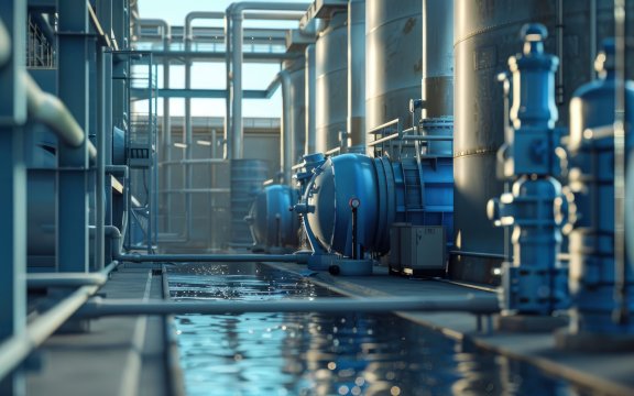 KI gezeichnetes Bild von einer Wasserspeicheranlage